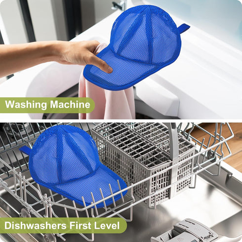 Hat Washer Cage, 1Pack Hat Washer for Baseball Caps Foldable Hat Cleaner for Washing Machine, Dishwasher Hat Rack Protector Organizer Storage for ...