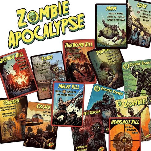 Zombie Apocalypse, a Card Game: high-stakes survival card game, strategic play, engaging artwork, game night, easy to learn, quick setup, fun for ...