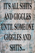 Rogue River Tactical Funny Sh%TS and Giggles Metal Tin Sign, 12x8 Inch, Wall Decor Man Cave Bar...