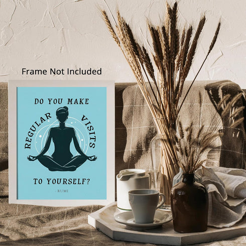 Posterizer 1 pcs-spiritual Meditation Rumi yoga pose art-Quotes and Poems Gift For Buddhism Meditation philosophy Fans Decor for Home & Office- un...