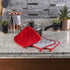Set of 3 Kitchen Pot Holders - Heat-Resistant Quilted Cotton Pads for Hot Dishes and Pans - Protective Pads with Hanging Loops by Lavish Home (Red...