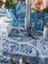 DII Paisley Outdoor Tabletop Collection, Water Resistant, Tablecloth, 60" (Round), Blue...