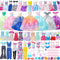 52 Pcs Doll Clothes and Accessories,2 Wedding Gowns 6 Fashion Dresses 2 Set Casual Outfits Top and Pant 2 Swimsuit,20 Hanger 10 Shoe 10 Accessorie...
