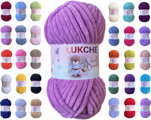 Orchid Soft Velvet Yarn Chenille Yarn for Crocheting Super Bulky 100g (3.53 Oz), (75.4 yds) Baby Blanket Yarn for Knitting Amigurumi Yarn Fancy Ya...