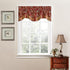 Waverly Navarra Farmhouse Scalloped Valance Rod Pocket Window Curtain for Kitchen or Bathroom, 52" x 16", Crimson...