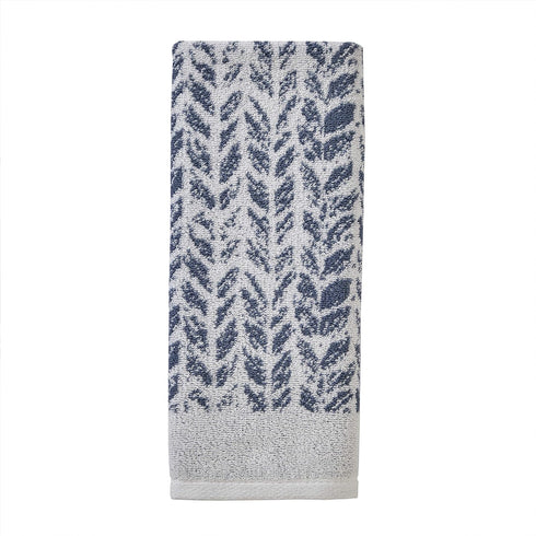 SKL Home Distressed Leaves 100% Turkish Cotton Hand Towel Set, 16" x 26", Denim 2 Count...