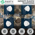 Party Bargains Disposable Plastic Navy Gold Teaspoons, Infinity Modern Design Utensils, 40 Pack...