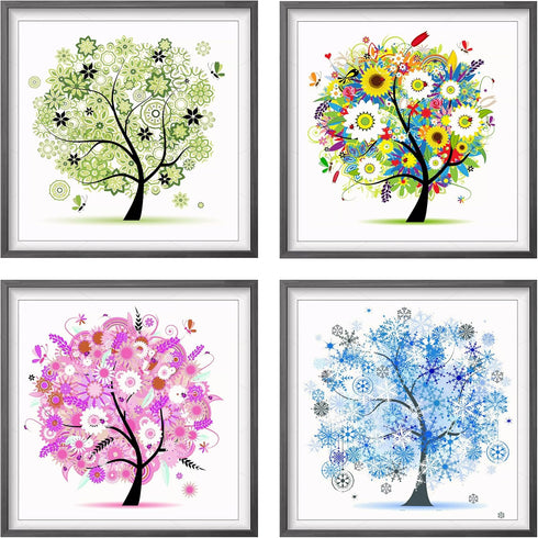 LOMTRATS Stamped Cross Stitch Kits 11CT Embroidery Starter Kit DIY Needlework Craft Tree of Life Autumn for Beginner or Novice...