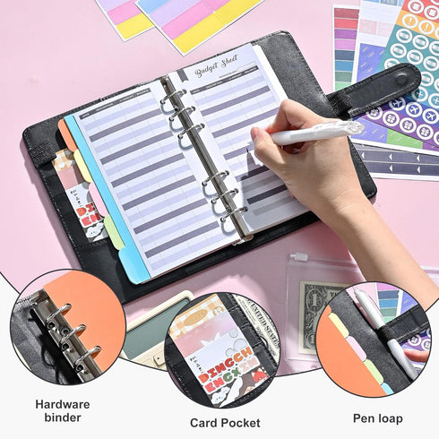 Budget Binder Set, Money Saving Binder with Spending Budget Sheet and Money envelopes for Cash, A6 Budget Binder for Budget Planner and Saving, Ma...