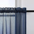 Navy Kitchen Curtains 36 Inch Length for Basement Window Small Pair Rod Pocket Semi Sheer Faux Linen Short Cafe Curtain Tier RV Summer Drapes for ...