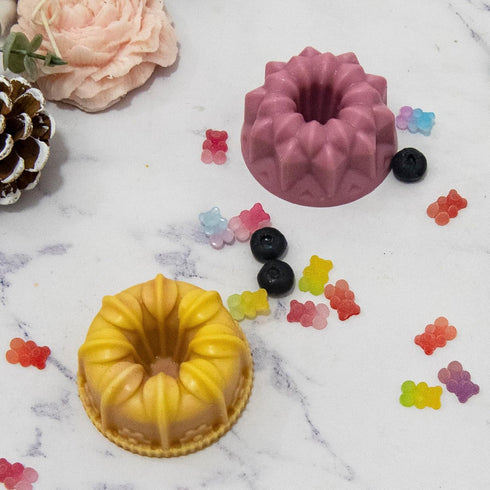 Mini Bundt Cake Pan 3pcs Silicone Fluted Tube Cake Pans, 6Cavity Heritage Bundtlette Cake Silicone Mold for Baking Non Stick Fancy Molds (Purple+B...