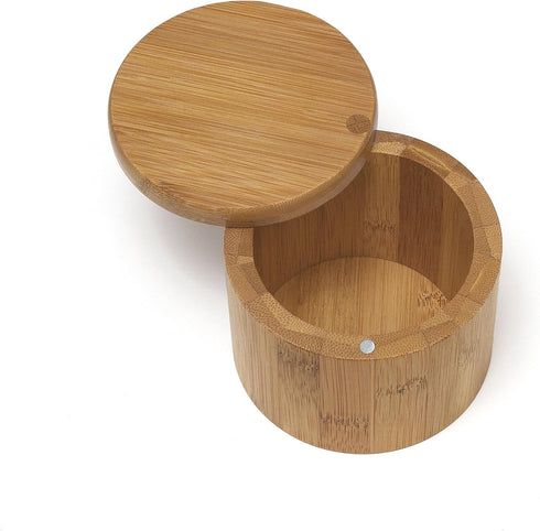 Lipper International Bamboo Wood Salt or Spice Box with Swivel Cover, 3-1/2" x 2-3/4"...