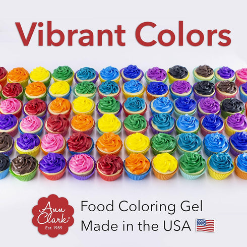 Ann Clark Cookie Cutters Professional-Grade Gel Food Coloring Made in USA .7 oz, 12 Colors...
