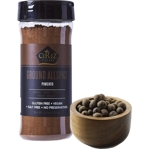 Cerez Pazari Allspice Ground, Natural Ground Allspice Seasonings, Premium Grade, Freshly Packed, Non-GMO, Gluten-Free, No Preservatives, 5.6 oz....