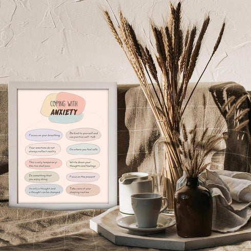 Posterizer 1 pcs-coping with anxiety-encouraging daily reminder-Motivational & Inspirational Art-Gift for Girls, Boys, Teens-Decor for Home & Offi...