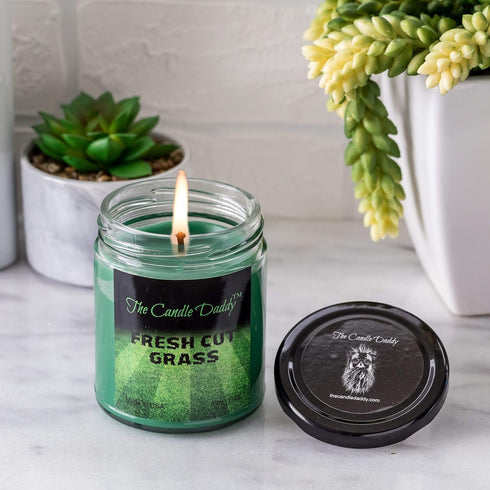 Fresh Cut Grass Candle- 6 oz jar Candle- up to 40 Hour Burn time...