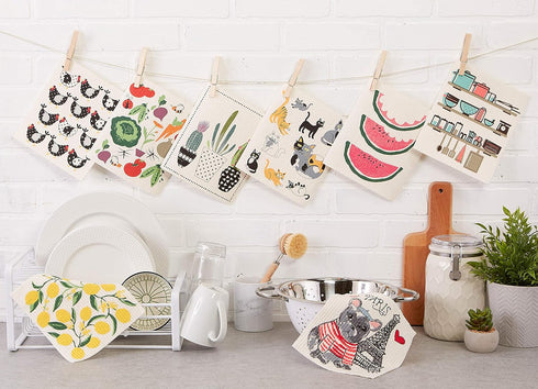 DII Swedish Dishcloths for Kitchen & Cleaning, Reusable, Machine Washable & Dishwasher Safe, Biodegradable, 7.75 x 6.75, Succulents, 3 Piece...