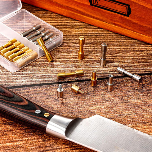 20 Sets Brass Bracket Bolt Fasteners and Stainless Steel Bracket Bolt Fasteners Tactical Lock Rivets Knife Making Supplies Knife Handle Pins Knife...