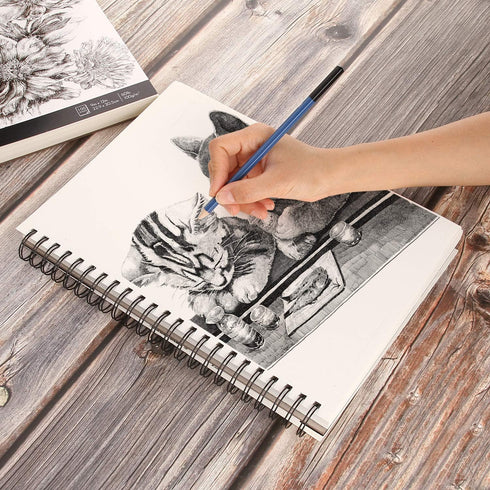 AGPTEK Sketch Book, Art Sketch Book 9''X12", 2 Packs (68lb/100g), Spiral Bound with Easy-to-Remove Pages, Great for Artists, Writers & Illustrator...