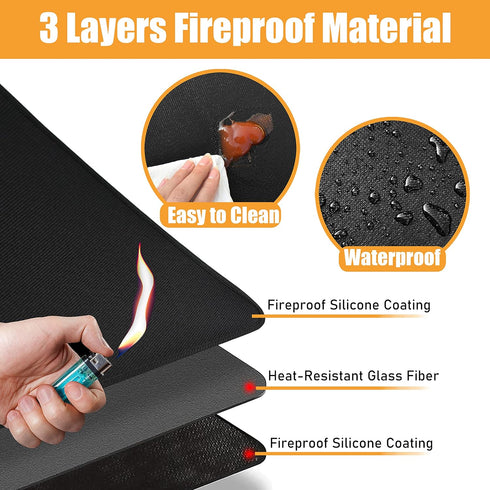 Heat Resistant Mat for Air Fryer, 16 x 24in Heat Resistant Mat for Countertop, Fireproof Silicone Countertop Protector Appliance Slider Mat for Ai...