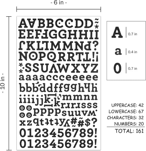 QQ&U Black Glitter Alphabet Letter Stickers 3 Sheets...
