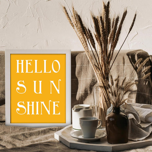 Posterizer 1 pcs-Hello sunshine-good morning message-Kids Room Art-Typography Art-Gift For Baby Nursery, Boys, Girls, Toddlers- UNFRAMED Wall Art...