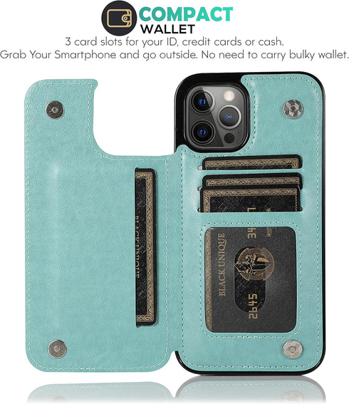for iPhone 11 Pro Wallet Case, Premium Leather Phone Case Wallet for Women with Card Holders & Magnetic Lock, Embossed Butterfly Case for iPhone 1...
