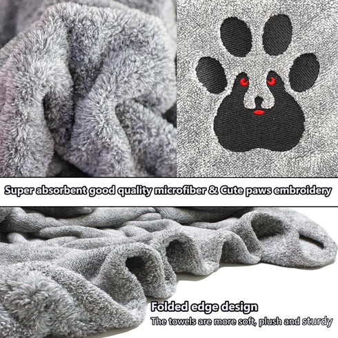 Extra Large Dog Towels for Drying Dogs Super Absorbent Soft Microfiber Pet Bath Grooming Towel for Dogs Cats and Other Pets (XL-55" * 36", Brown)...