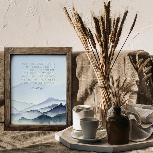 Posterizer 1 pcs-Psalm 62:5-6 Religious Quote- Bible Verse-Religious Posters-Gifts for Christians-Decor for Church, Sunday School Classroom- UNFRA...