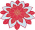 Embroidered Holiday Christmas Red White and Gold Star Poinsettia Doily Placemat Small Table Topper Doily (24 Inch Round)...