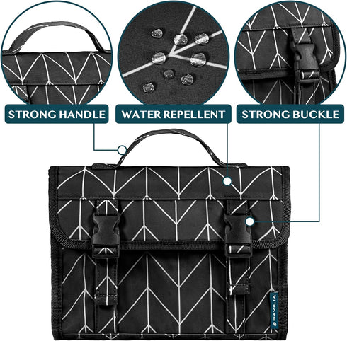 PAVILIA Travel Hanging Toiletry Bag for Women Men, Large Capacity Makeup Bag Kit, Waterproof Cosmetic Storage Organizer Case for Bathroom Shower, ...