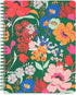 ban.do Green Floral Rough Draft Mini Spiral Notebook, 9" x 7" with Pockets and 160 Lined Pages, Superbloom...
