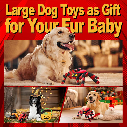 LEGEND SANDY Dog Toys for Aggressive Chewers, Large Dog Toys to Keep Them Busy, Interactive Dog Toys, Squeaky Dog Toys, Tug of War Dog Toy, Crinkl...
