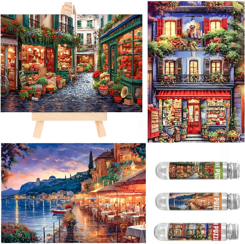 Small Jigsaw Puzzles for Adults 150 Pieces Vintage Streetscape Mini Jigsaw Puzzles Oil Painting Challenging Mini Puzzles Tiny Jigsaw Puzzles 6 x 4...