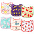 6Pcs Baby Feeding Bibs Waterproof Toddler Bib Set with Crumb Catcher Pocket Infant Adjustable Baby Teething Bib Babies Sleeveless Colorful Fruits ...
