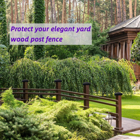 4X4(3.5in x 3.5in) Wood Fence Post Caps, PP Plastic Water-Proof UV-Proof, Keep Post from Cracking and Rotting,for Decks or Corridors,Outdoor Post ...