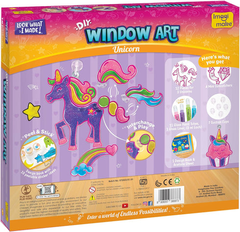 Imagimake Window Art Unicorn Toy Painting Kit | Suncatcher Art Supplies | Unicorn Gifts for Girls Age 6-8 | Kids Crafts for Girls Ages 8-12 | Toys...