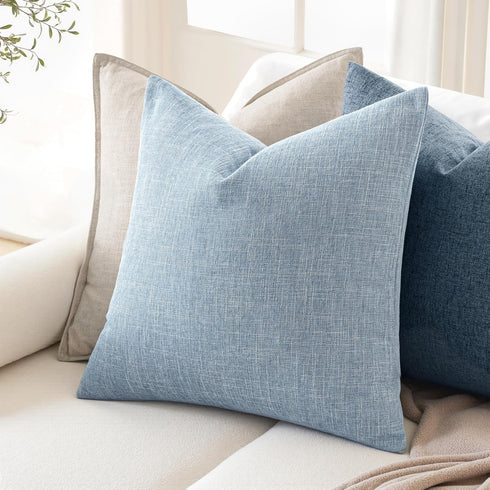 MIULEE Pack of 2 Decorative Linen Burlap Coastal Pillow Covers Farmhouse Boho Accent Pillowcases for Sofa Car Couch Bedroom Living Room Home Decor...
