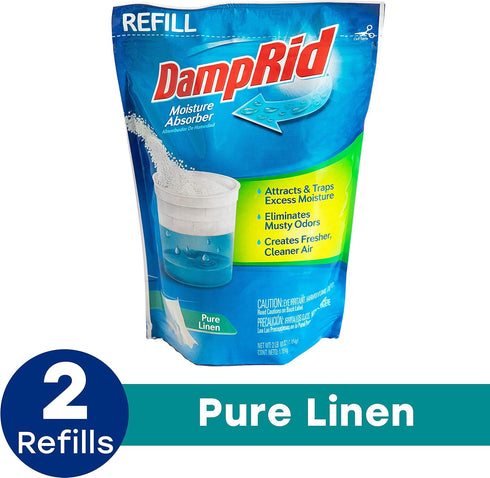 DampRid Pure Linen Moisture Absorber - 42 oz. Refill Bag – Attracts & Traps Moisture for Fresher, Cleaner Air...