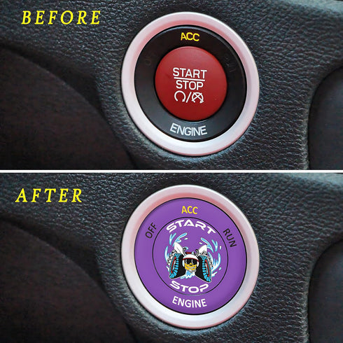Car Push Start Button Cover for Dodge Challenger Charger Dart Accessories 2015-2024, Engine Start Ignition Kit Cover Emblem Badge Unique Stylish D...
