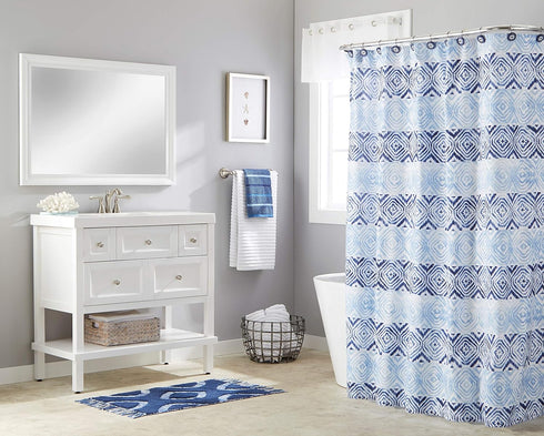 SKL Home by Saturday Knight Ltd. Kali Diamond Shower Curtain, Blue...