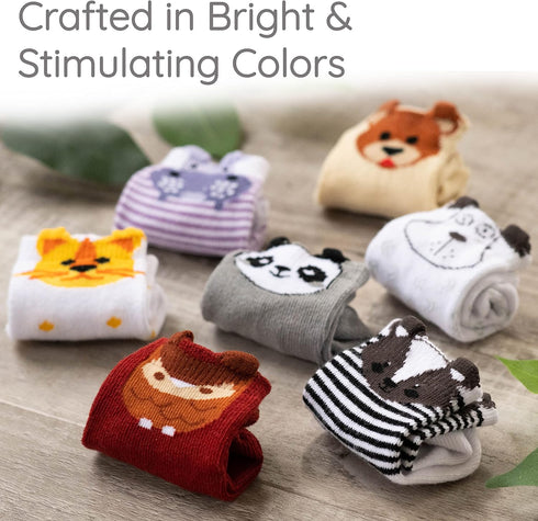 ZIRI & ZANE Baby Sock Gift Set - 7 Unique Pairs, Cute & Funny Unisex Newborn Gifts for Baby Showers & Registries...