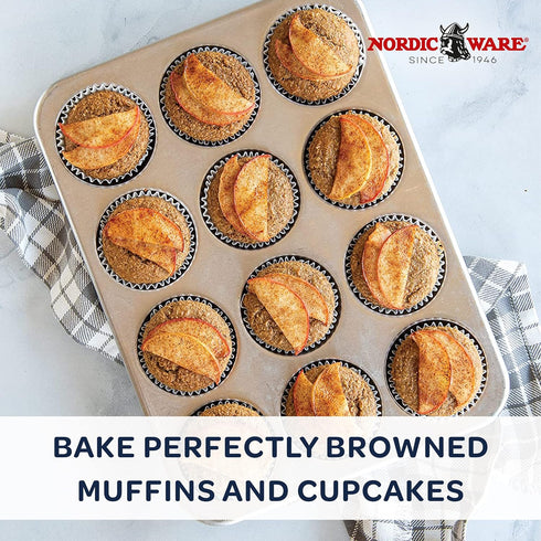 Nordic Ware Natural Aluminum Commercial Muffin Pan, 12 Cup...