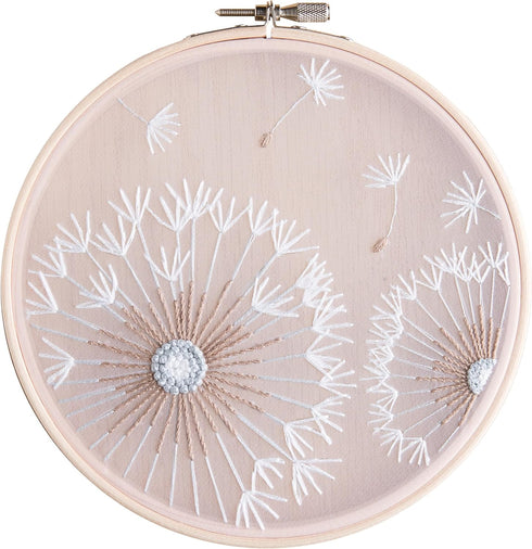 Leisure Arts Embroidery Kit 6" Dandelion - embroidery kit for beginners - embroidery kit for adults - cross stitch kits - cross stitch kits for be...