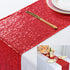 ShiDianYi Red Sequin Table Runner 14"x108" - Glitter Cloth for Parties, Weddings, Events - Sparkle Cover Overlay Decor...