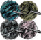 AmazerBath Charcoal Loofah Sponge, Shower Loofah 60g/PCS - Body Scrubber Loofa Set of 4 - Charcoal Blue, Gray, Pink & Army Green, Bath Sponge for ...