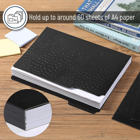 Mr. Pen- File Folders, 9.4" x 11.7", 3 Pack, Black Leather Design, Letter Size File Folders, Office File Folder, Filing Folders, Files Folder, Fil...