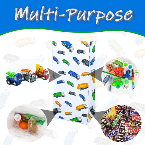 Finds Fit 4U Garbage Truck Party Favor Gift Bags - Perfect for Garbage Truck Birthday Parties, Lunch Bags or Trash Truck Events...