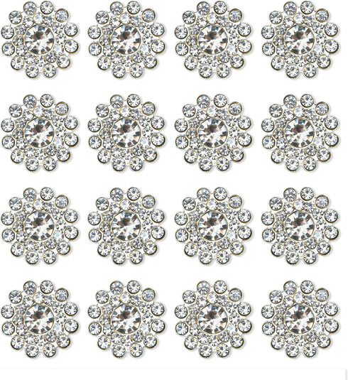 200 pcs Rhinestone Embellishments Crystal Decoration Brooch Button Flatback DIY Craft for Flower Headband Dress Accessory 14mm (200 PCS Silver)...