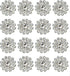 200 pcs Rhinestone Embellishments Crystal Decoration Brooch Button Flatback DIY Craft for Flower Headband Dress Accessory 14mm (200 PCS Silver)...